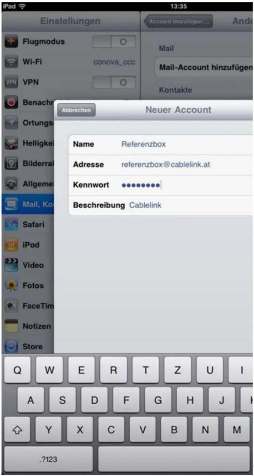 CISCO EPC 3940 - E-Mailkonfiguration für Apple iOS (iPad, iPhone) - 5
