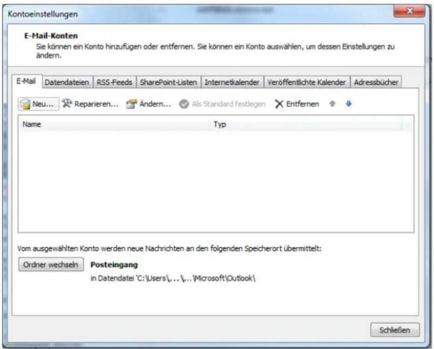 CISCO EPC 3940 - E-Mailkonfiguration für Outlook 2010 unter Windows 7-10 - 2