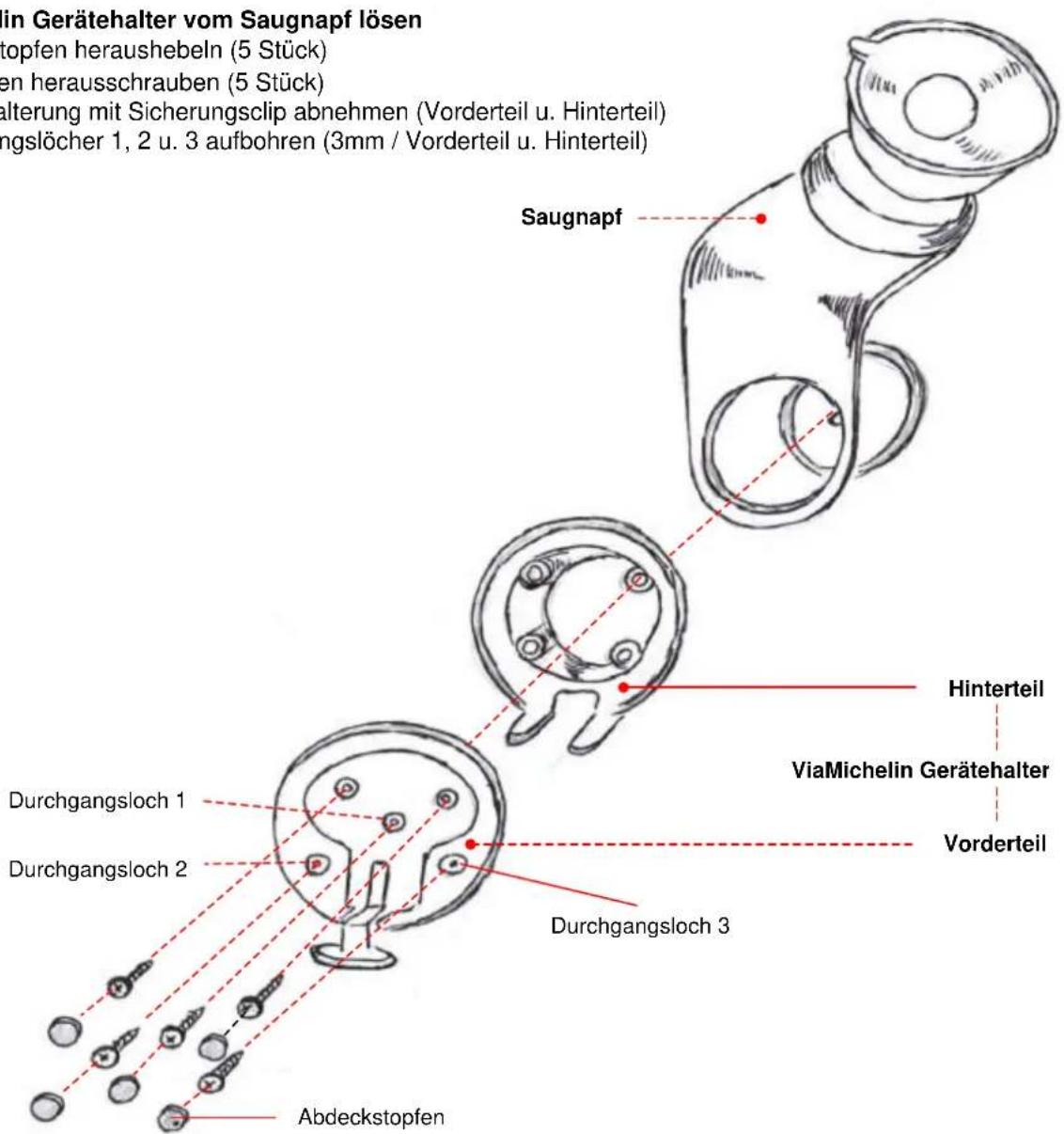 Arat NS1600.8 - ViaMichelin Gerätehalter vom Saugnapf lösen - 1