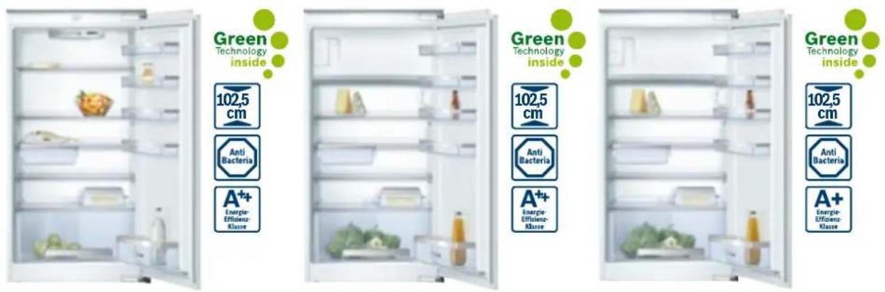 Green Technology inside 102,5 cm Anti Bacteria A++ Energie- Efficienz- Klasse Green Technology inside 102,5 cm Anti Bacteria A++ Energie- Efficienz- Klasse Green Technology inside 102,5 cm Anti Bacteria A+ Energie- Efficienz- Klasse