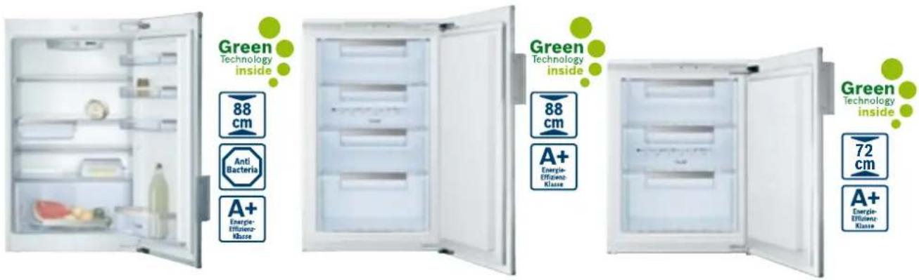 Green Technology inside 88 cm Anti Bacteria A+ Energy-Efficiency-Klasse Green Technology inside 88 cm A+ Energy-Efficiency-Klasse Green Technology inside 72 cm A+ Energy-Efficiency-Klasse