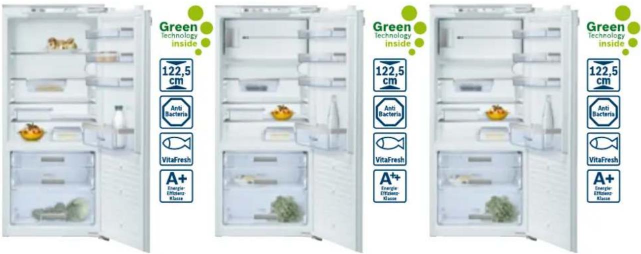 Green technology inside 122,5 cm Anti Bacteria VitaFresh A+ Energie- Effizienz- Klasse Green technology inside 122,5 cm Anti Bacteria VitaFresh A++ Energie- Effizienz- Klasse Green technology inside 122,5 cm Anti Bacteria VitaFresh A+ Energie- Effizienz- Klasse
