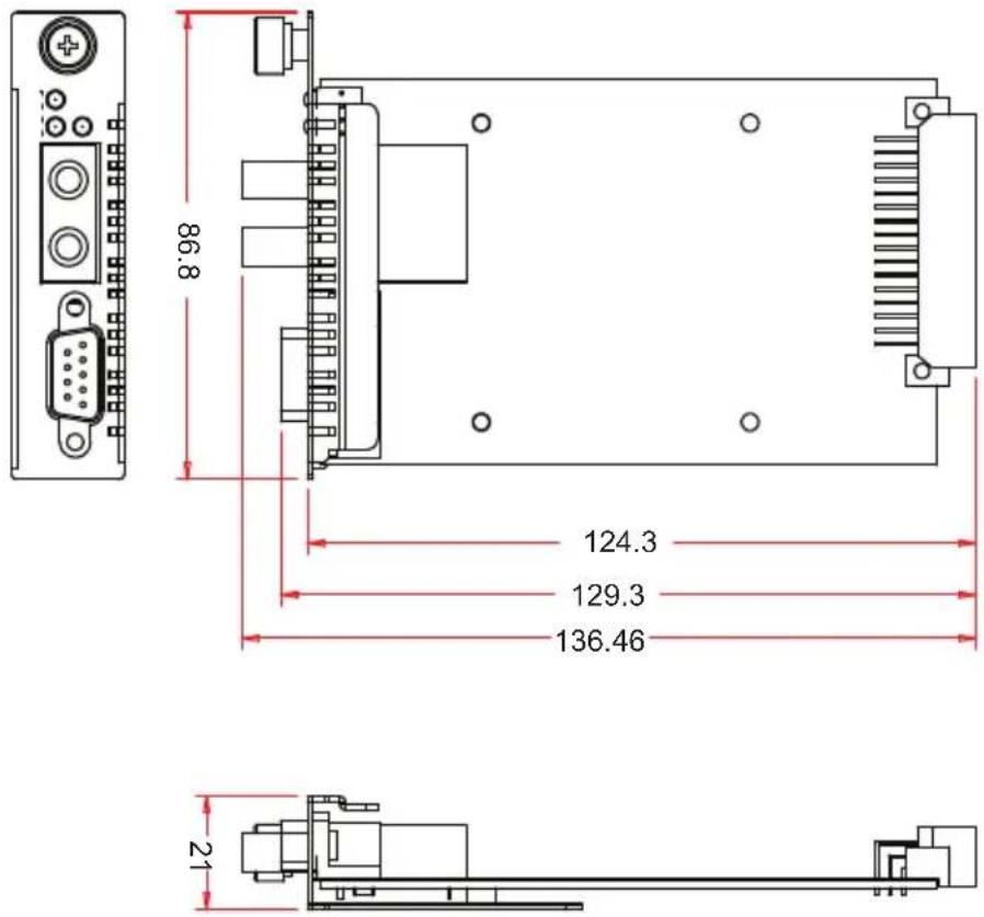 Moxa TCF-142-S-SC-RM - Mounting Dimensions (Unit : mm) - 2