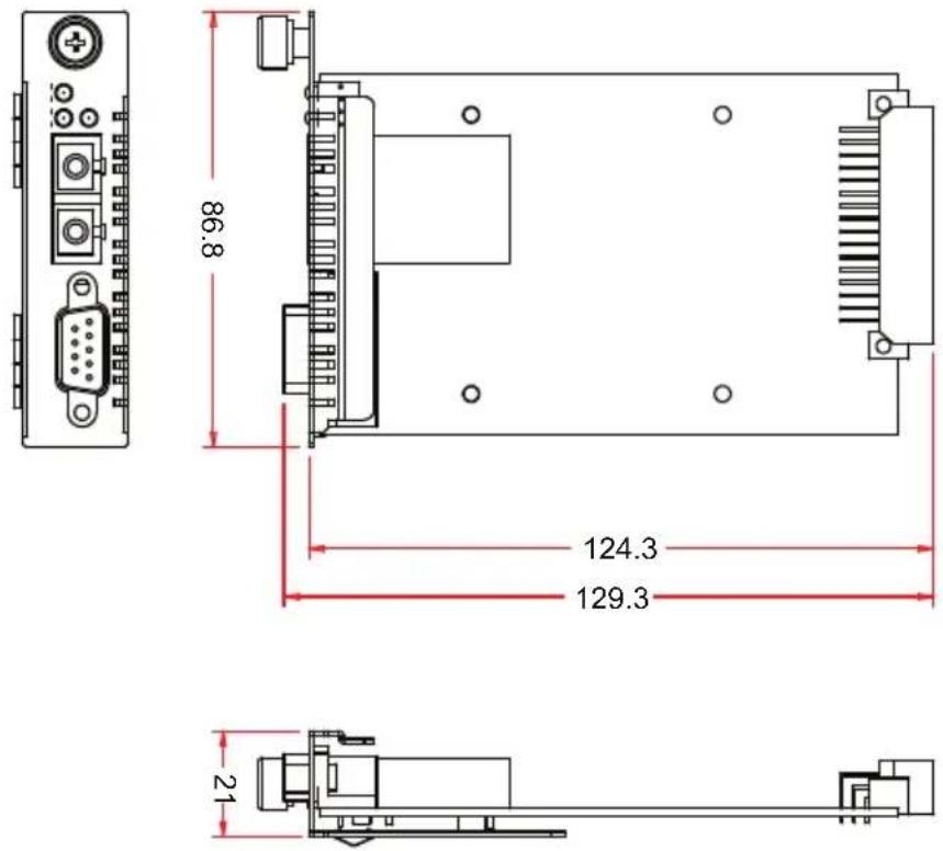 Moxa TCF-142-S-ST-RM - Mounting Dimensions (Unit : mm) - 1