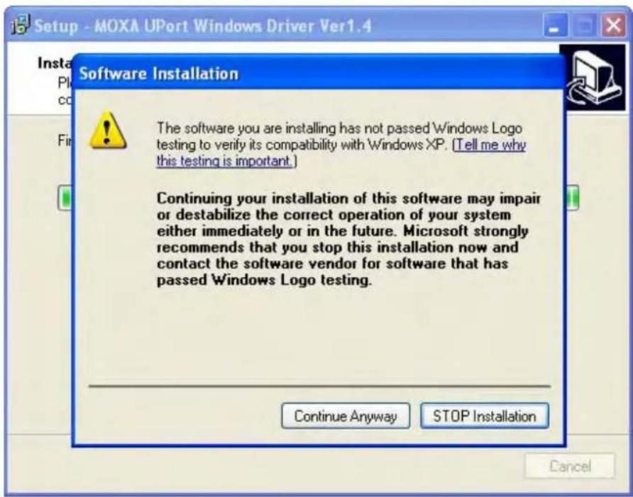 Moxa UPort 1410 - Installing the Windows Driver - 5