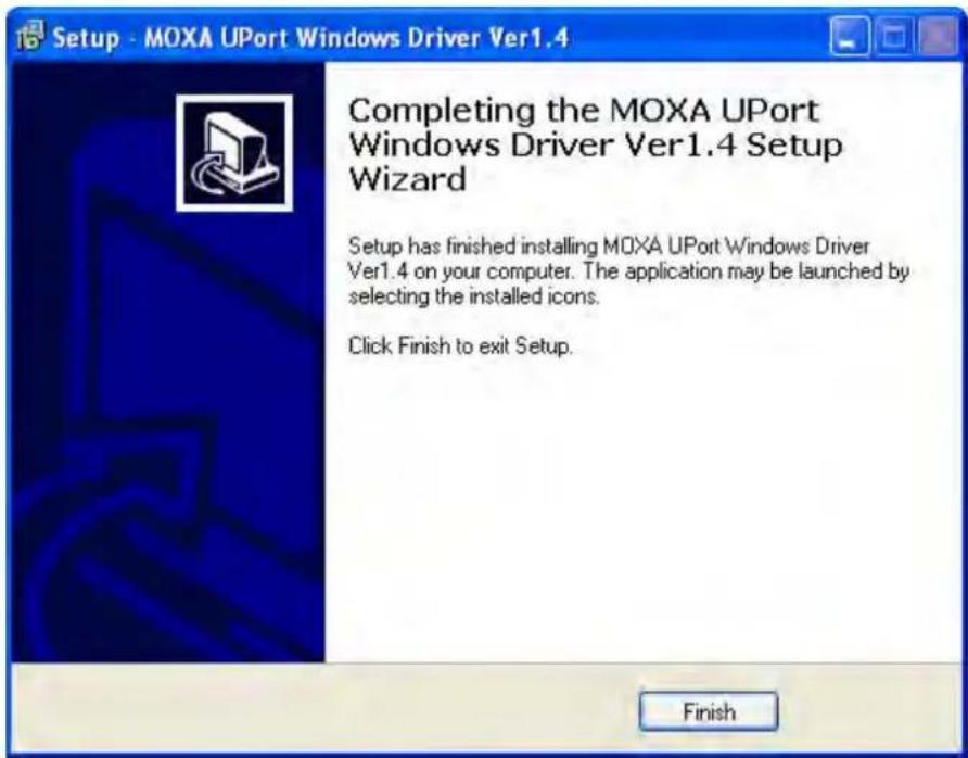 Moxa UPort 1410 - Installing the Windows Driver - 6