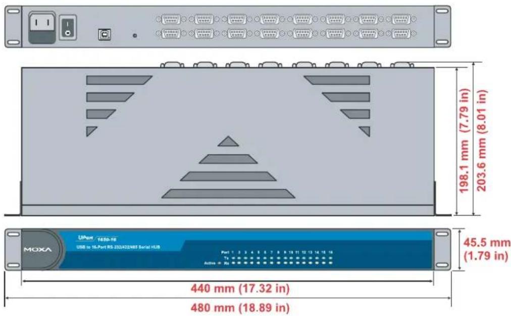 Moxa UPort 1410 - Dimensions - 4