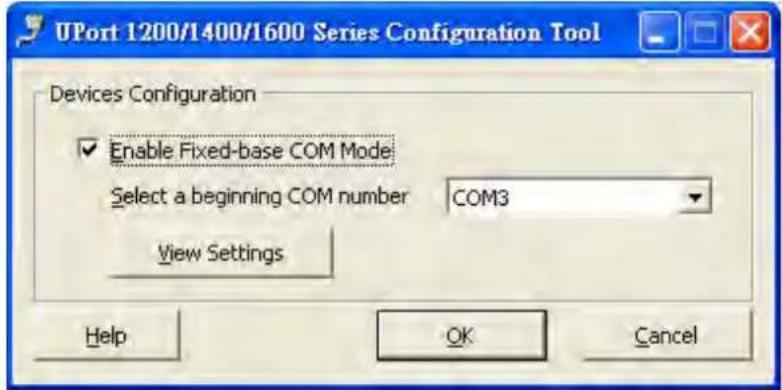 Moxa UPort 1410 - Enable Fixed-base COM Mode - 1