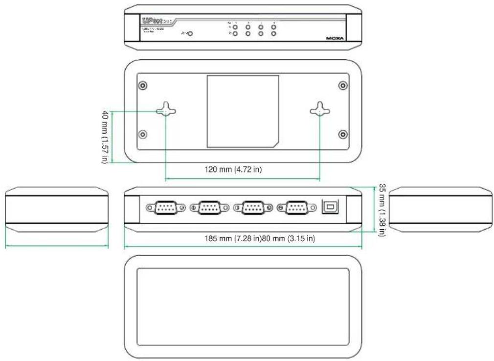 Moxa UPort 2210 - Dimensions - 2