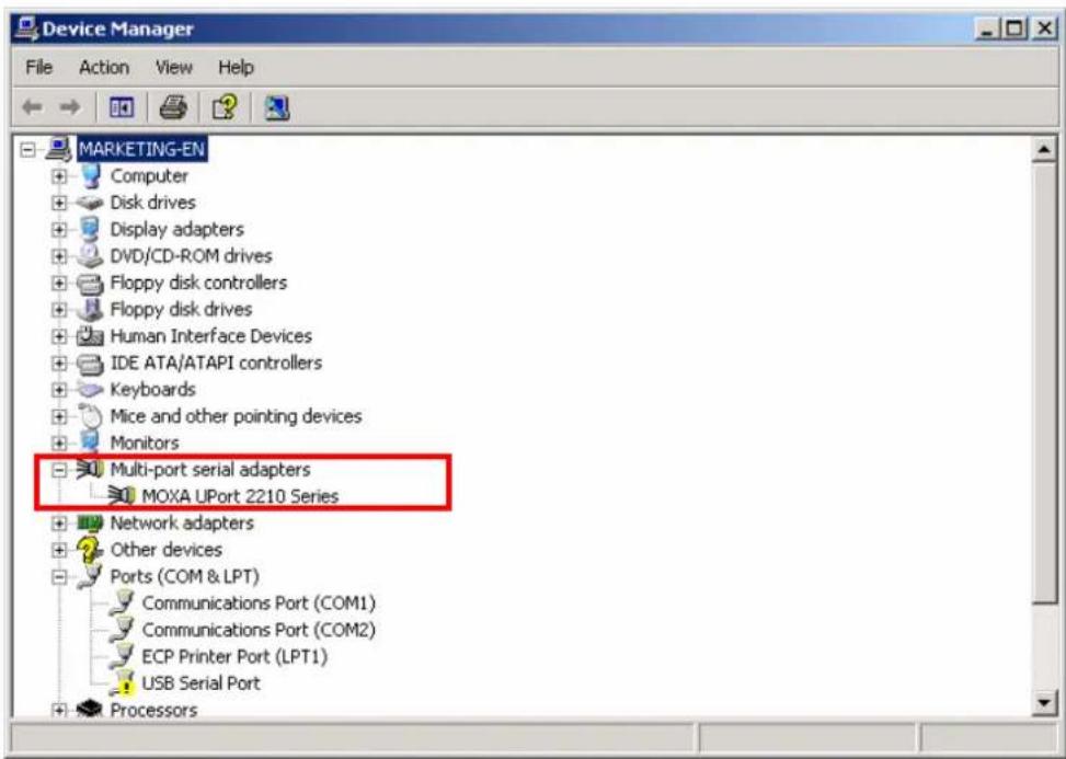 Moxa UPort 2210 - Installing the Driver for the Converter - 6
