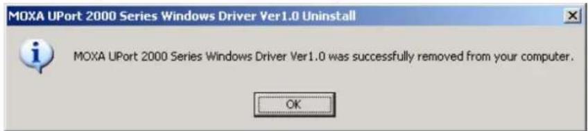Moxa UPort 2210 - Uninstalling the Driver - 4