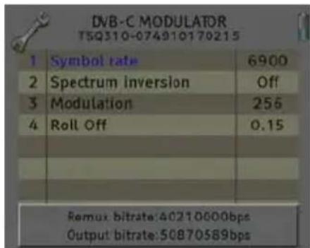 Fte maximal TSQ 310 - Modulator configuration - 1