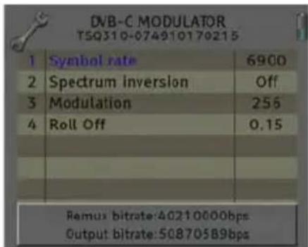 Fte maximal TSQ 310 CI - Modulator configuration - 1