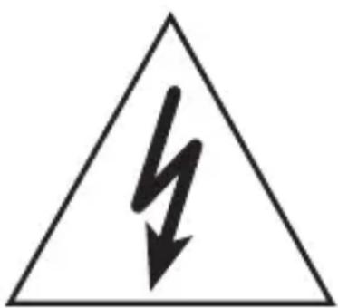 Warning sign depicting a lightning bolt symbol with downward arrow inside a triangle