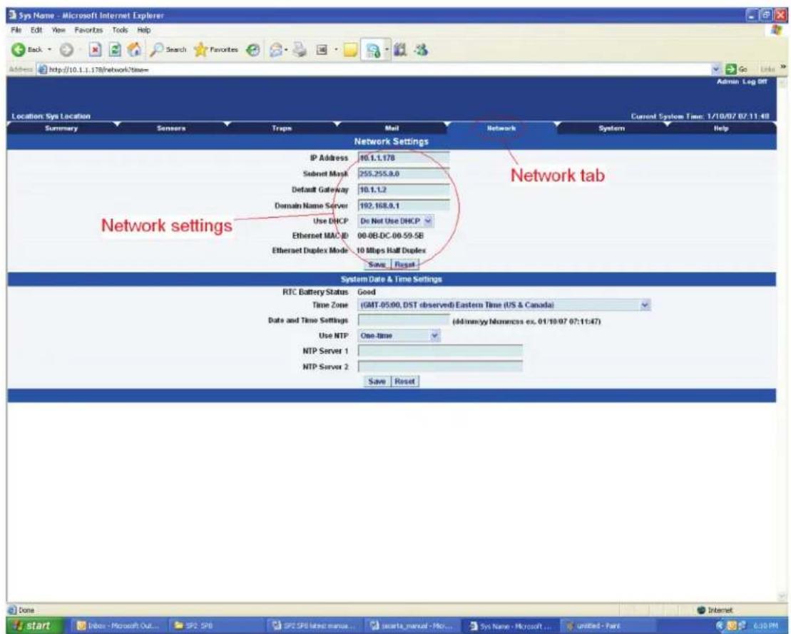 Black Box AlertWerks EME113A - Network Settings - 1