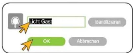 Licht Gast Identifizieren OK Abbrachen