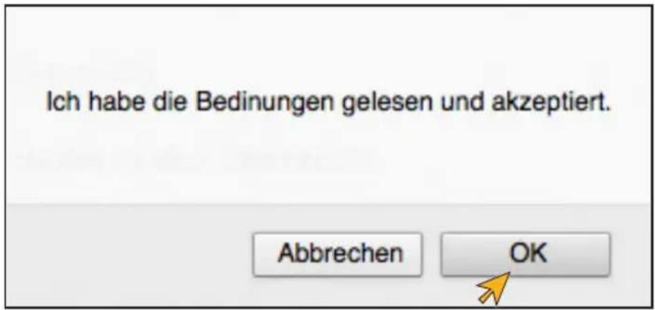 Ich habe die Bedinungen gelesen und akzeptiert. Abbrechen OK