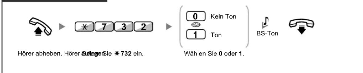 Hörer abheben. Hörer abhager Sie *732 ein. Wählen Sie 0 oder 1. 0 Kein Ton 1 Ton BS-Ton