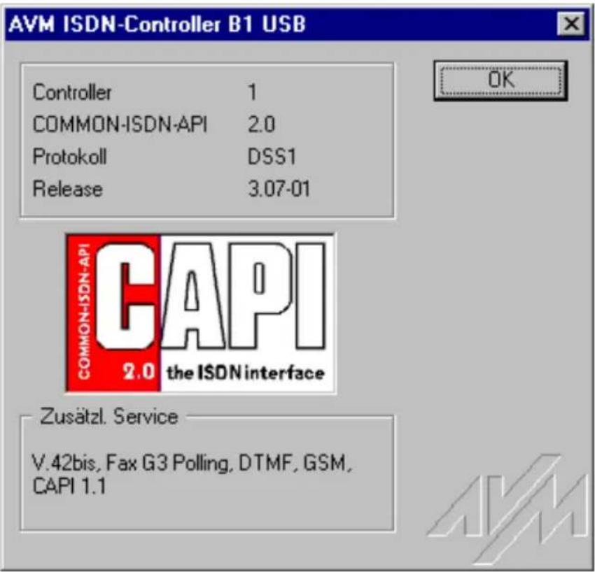 AVM ISDN-Controller B1 USB - Inbetriebnahme des Controllers - 1