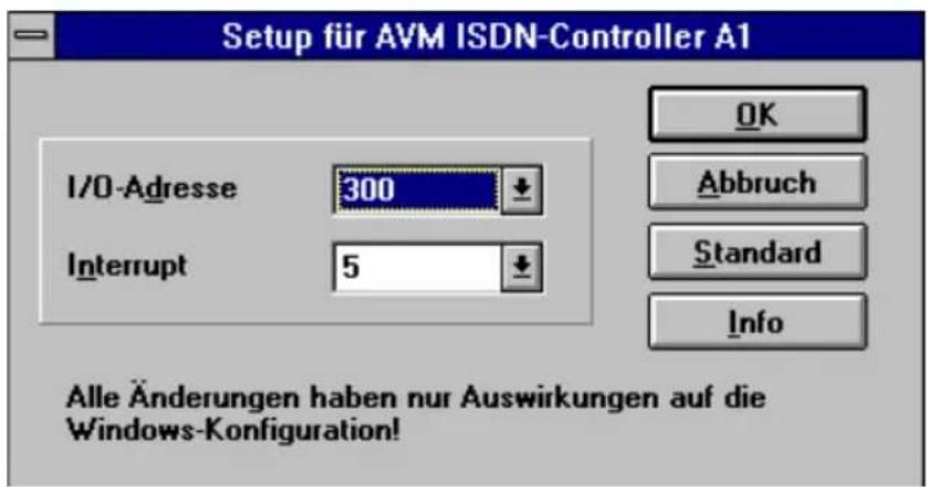 AVM ISDN-Controller A1 v3.0 - Konfigurieren des Controllers A1 - 2