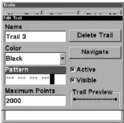LOWRANCE LMS-320DF - Edit a Trail Pattern - 1