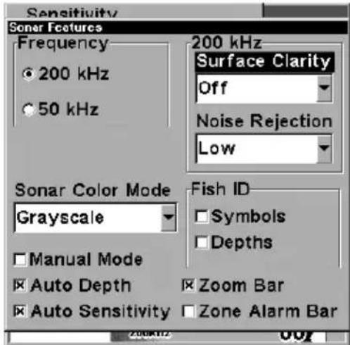 LOWRANCE LMS-320DF - To adjust the Surface Clarity level: - 1