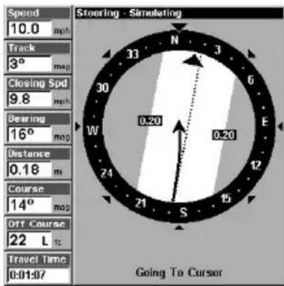 LOWRANCE LMS-320DF - Navigate to Cursor Position on Map - 4
