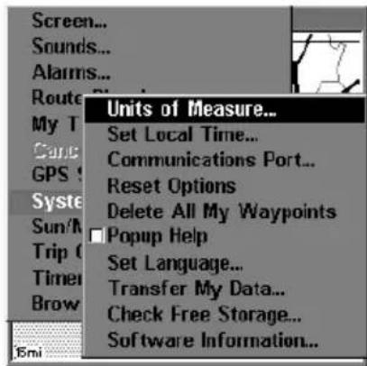 LOWRANCE LMS-320DF - Units of Measure - 1