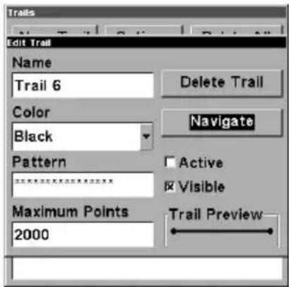 LOWRANCE LMS-320DF - Specific Trail Options Delete Trail - 1