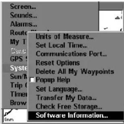 LOWRANCE LMS-320DF - Software Version Information - 2