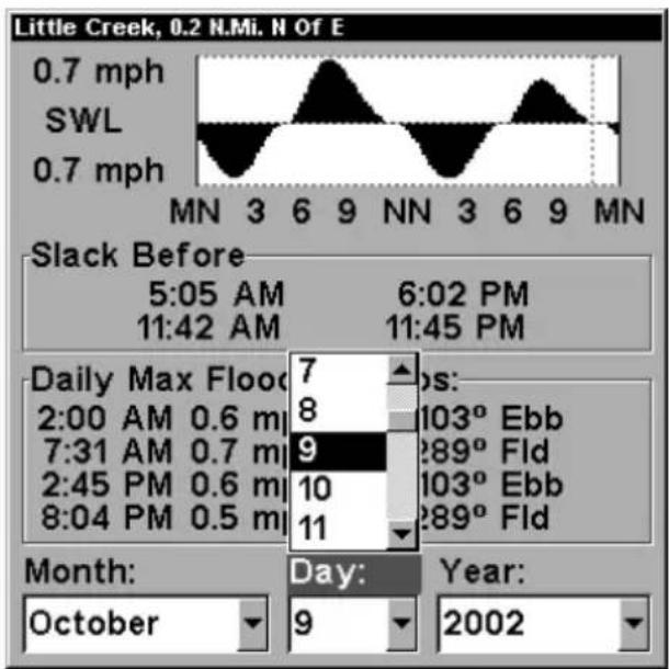 LOWRANCE LMS-320DF - To view Tidal Current information: - 3