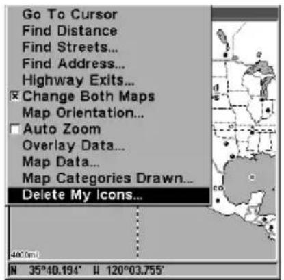 LOWRANCE LMS-320DF - Delete an Icon - 1