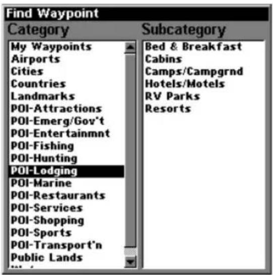 LOWRANCE LMS-320DF - Find Map Places or Points of Interest (POI) - 1