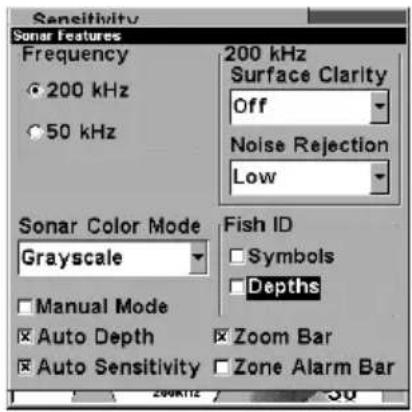 LOWRANCE LMS-320DF - To turn on FishTrack: - 1