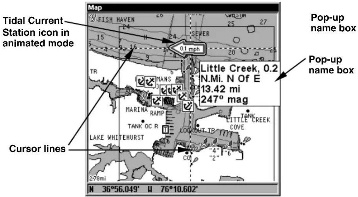 LOWRANCE LMS-320DF - To view Tidal Current information: - 1