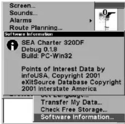 LOWRANCE LMS-320DF - Software Version Information - 3