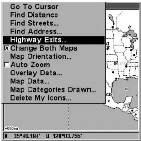 LOWRANCE LMS-320DF - Find Interstate Highway Exits - 1