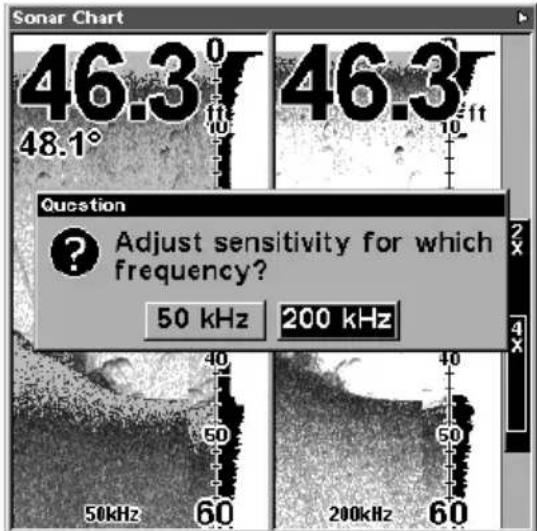 LOWRANCE LMS-320DF - To adjust sensitivity in auto mode: - 1
