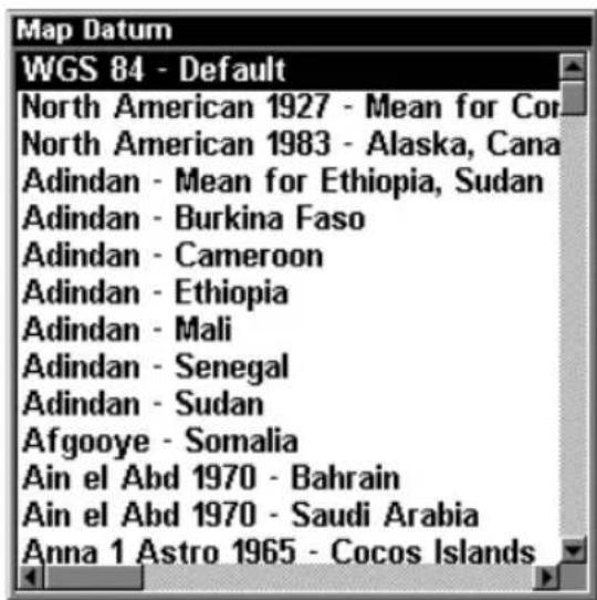LOWRANCE LMS-320DF - Map Datum Selection - 2