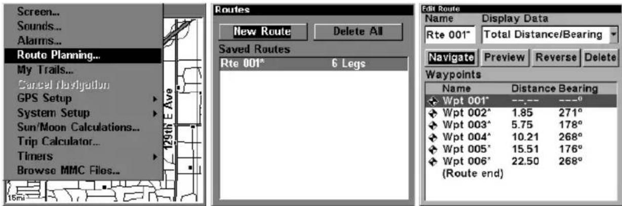 LOWRANCE LMS-320DF - Navigate a Route - 1