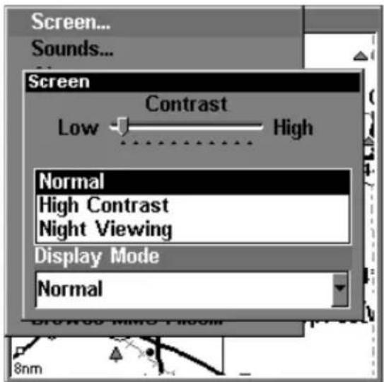 LOWRANCE LMS-320DF - Once in the Screen menu: - 3