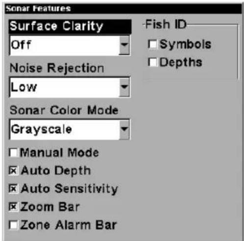 LOWRANCE LMS-320DF - To adjust the Surface Clarity level: - 2
