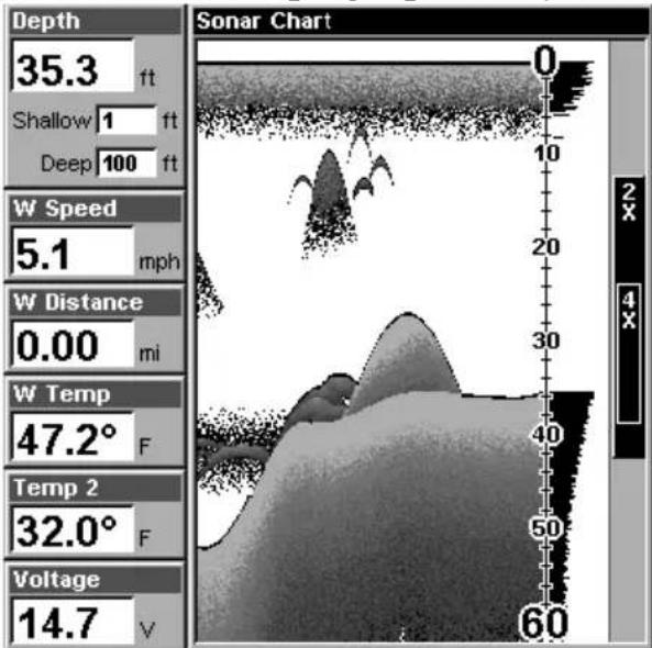 LOWRANCE LMS-320DF - Sonar Page - 5