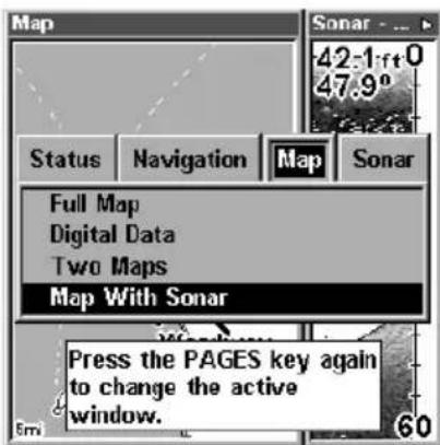 LOWRANCE LMS-320DF - Map With Sonar Split Screen - 2