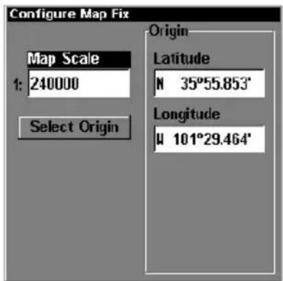 LOWRANCE LMS-320DF - To configure a map fix: - 1