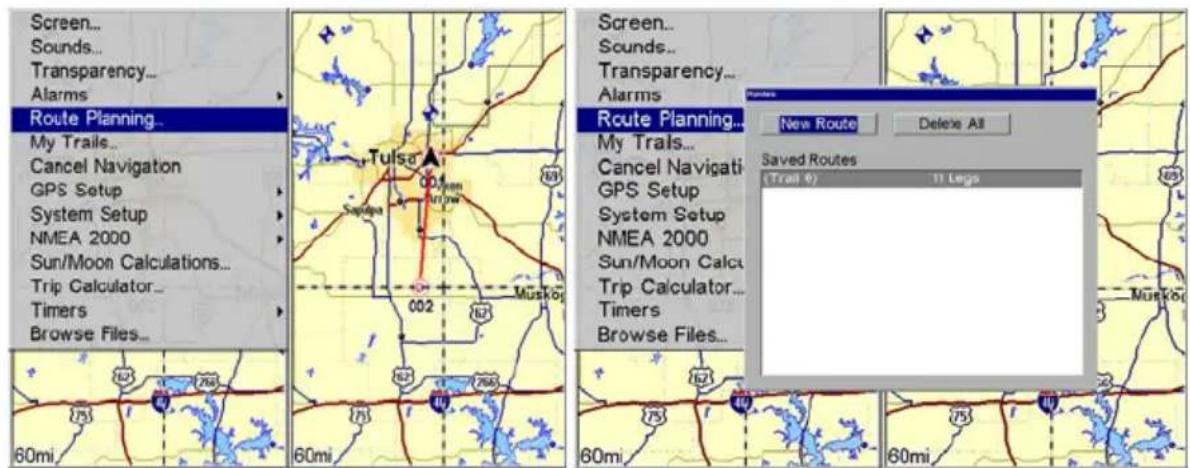 LOWRANCE GlobalMap 9200C - Routes Created in the GlobalMap - 1