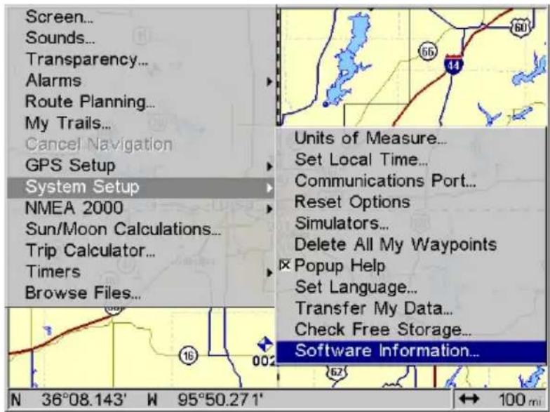 LOWRANCE GlobalMap 9200C - Software Version Information - 1