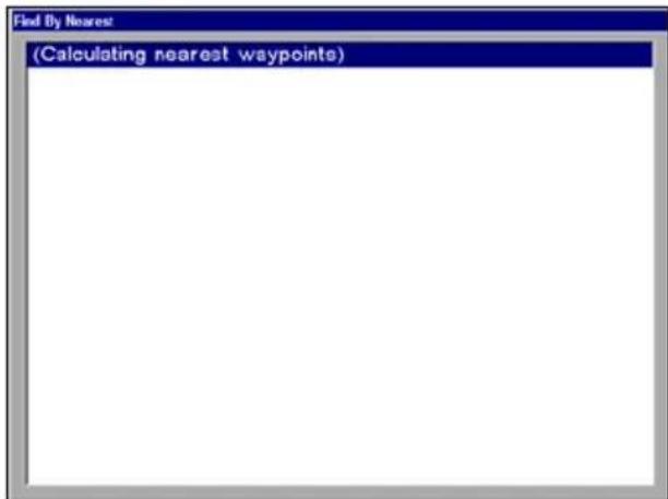 LOWRANCE GlobalMap 9200C - Find Waypoint menu (left), Find By Nearest command (center) and Find by Name command (right). - 1