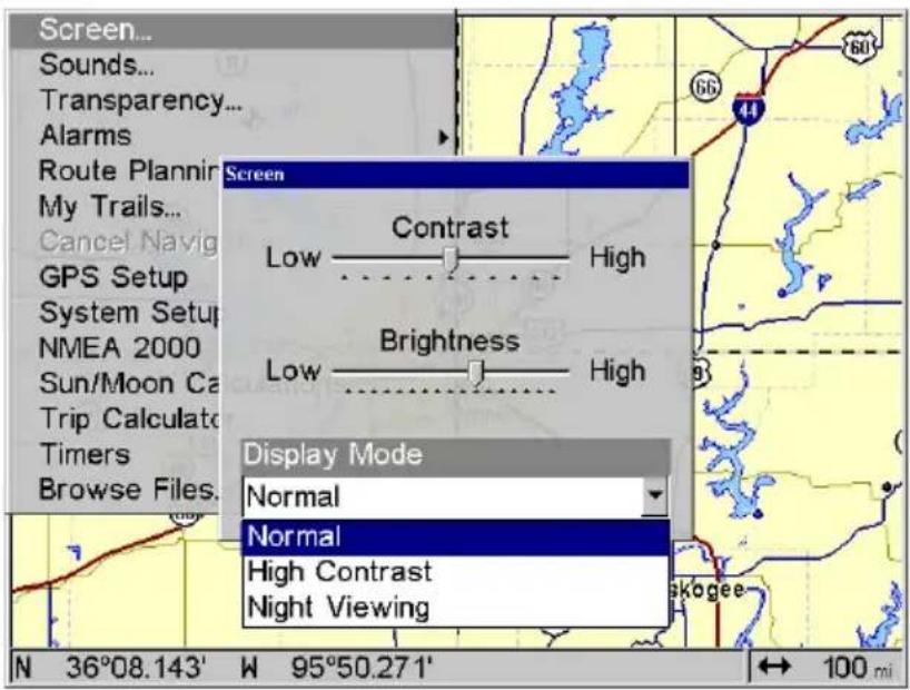 LOWRANCE GlobalMap 9200C - Once in the Screen menu: - 2