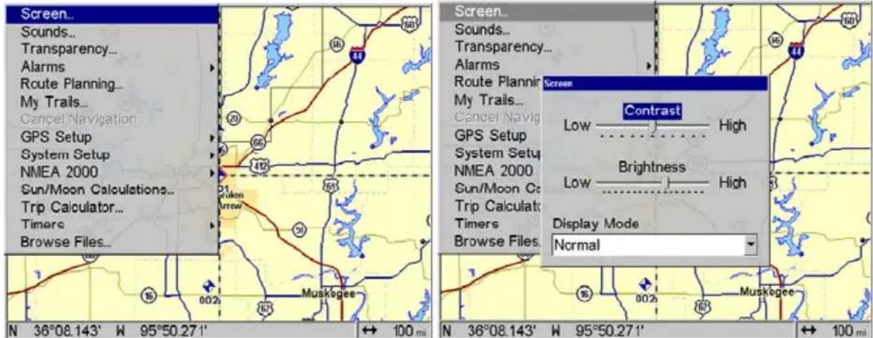 LOWRANCE GlobalMap 9200C - Once in the Screen menu: - 1